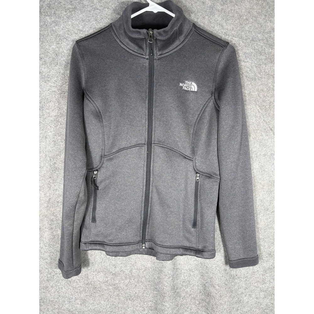 The North Face Agave Full Zip Fleece Jacket Charcoal Gray Heather Womens S C656‎